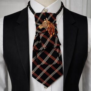 OOAK Rodeo Cowboy
Western Horse Brooch Bulgari Necktie Necklace wBeaded necklace